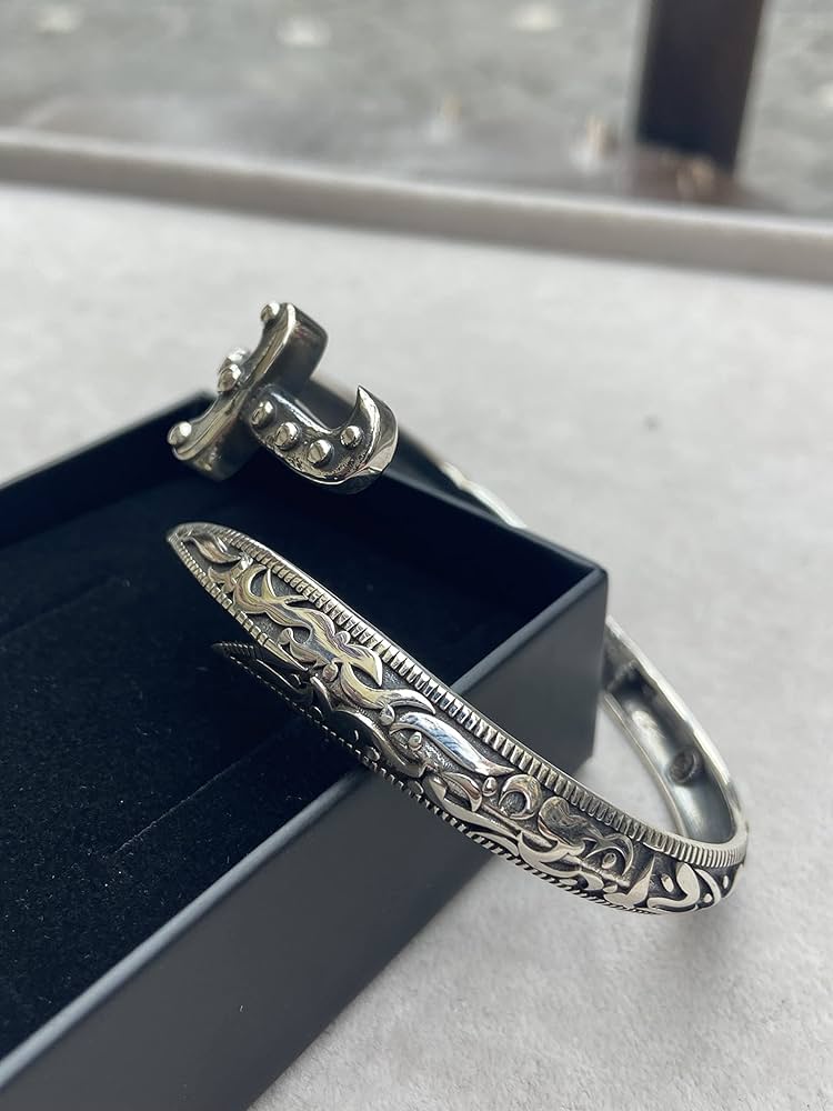 Amazon.com: Sterling Silver Mens Sword Bracelet, Silver